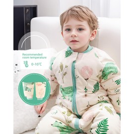 JiAmy Baby Sleeping Bag Winter Boys Girls Sleep Sack with Legs 3.5Tog Cotton Detachable Sleeve Two-Way Zipper Warm Rompers Pajamas Infant Gift Kids 3-4 Years,Yellow