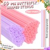 Potchen 50 Butterfly Shape Plastic Straws Disposable Drinking Straw Bulk
