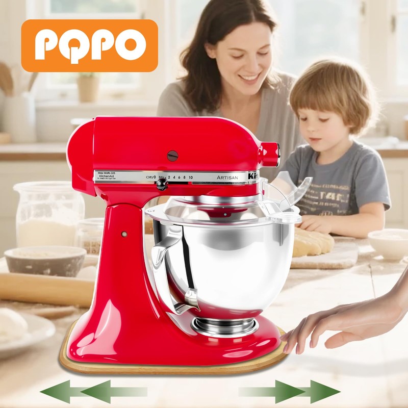Bamboo Mixer Slider Compatible With Kitchenaid Stand Mixer,Easy-To-Move, Countertop-Protecting Mixer