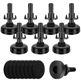 Heveer Furniture Levelling Feet Metal Adjustable Furniture Feet Robust Adjustment Screw with Felt & Drive-in Nut for Furniture Table Chair Bed Leg Pack of 8