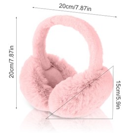 Lusofie Ear Warmers Women's Foldable Earmuffs Faux Fur Warm Earmuffs Foldable Women's Cute Plush Warm Ear Muffs Winter Ear Warmers Bicycle Women's Ear Protection Adults, pink
