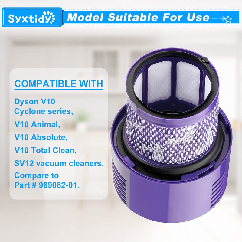 2 Pack Replacement Filters Fit for Dyson V10 Cyclone series,