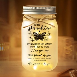 Best Daughter Gifts, Daughter Birthday Gifts from Mum Dad, Mason Jar Night Lights for Daughters, Presents for Daughters on Valentines Day, Mothers Day, Graduation, Thanksgiving, Christmas