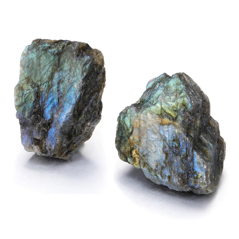 Jovivi JOVIVI Labradorite,2pc 1.57"-2.17" Large Raw Labradorite Crystals Stones,Natural Healing