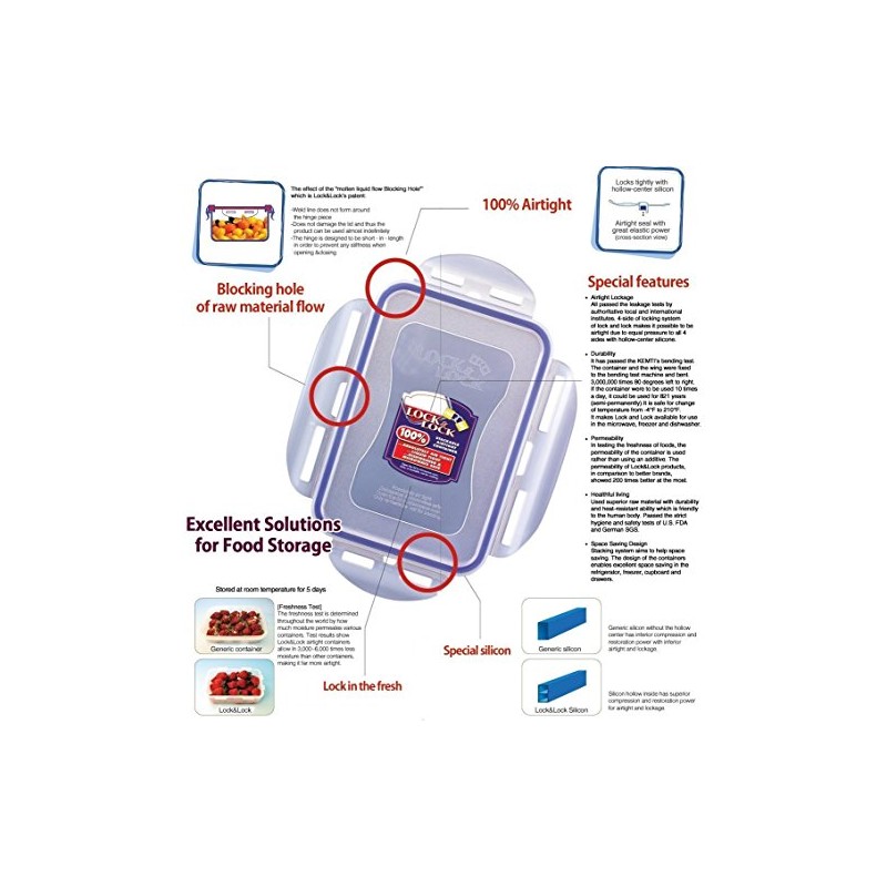 Lock & Lock, No BPA, Water Tight, Food Storage Container,