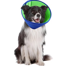 Dog Cone Collar, Dog Cones after Surgery Soft, Buster Collars for Dogs, Soft Dogs Cone (Blue+Green, S)