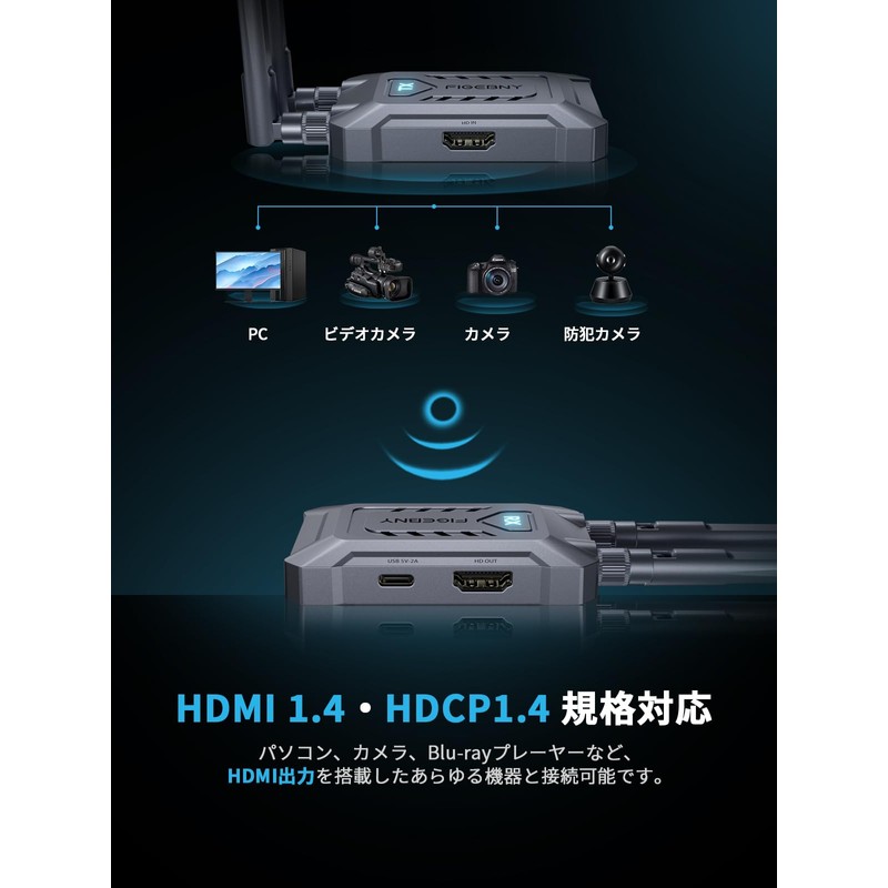 FIGEBNY Wireless HDMI Transmitter and Receiver Set, 120 m Wireless