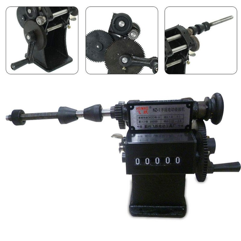 WUPYI Manual Dual-Purpose Coil Winding Machine with Counter 0-99999,US Stock