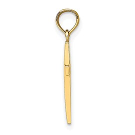 10K Solid Yellow Gold Holy Cross Necklace Religious Chain Pendant Jesus Christ Charm 23mm x 10mm Only