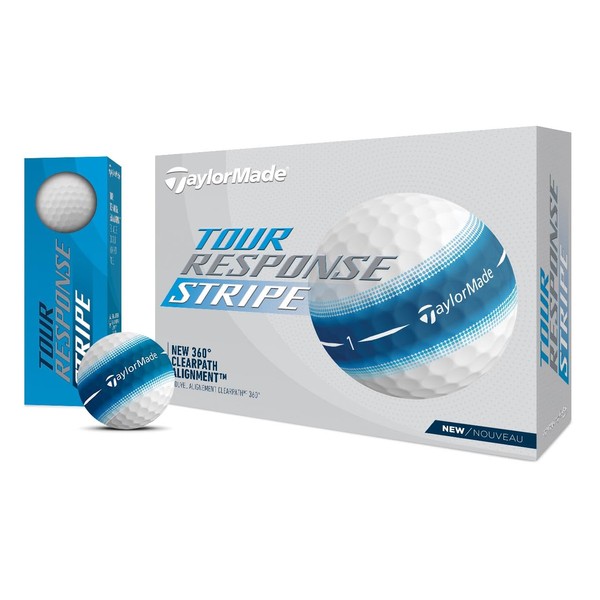 TaylorMade Golf Tour Response Stripe Ball Blue Dozen