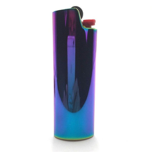 Lucklybestseller Metal Lighter Case Cover Holder Rainbow Color for BIC Full Size Lighter Type J6