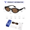 VANLINKER Polarized Retro Oval Sunglasses for Women Men Small Face