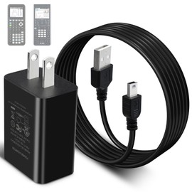 TI 84 Plus CE Charger with Cable: TI-84 Nspire Charging Cable - TI84 Graphing Calculator Charge Cord for Texas Instruments C Silver Edition Ti-nspire CX CAS II C TI-83 TI-85 TI-89 Charger (5ft)