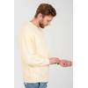 SAOL Irish Merino Wool Men Crew Neck Sweater (Natural, XXXL)
