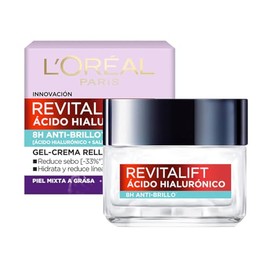 LOréal Paris Gel Crema Facial Rellenador Anti Brillo Revitalift Ácido Hialurónico, 50 ml                                                              
