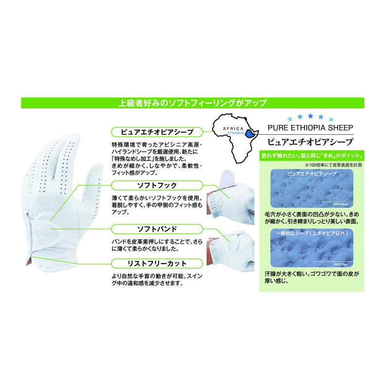 キャスコ(Kasco) ゴルフグローブ SILKY FIT シルキーフィット キャデットサイズ メンズ GF-17252 ホワイト 26cm