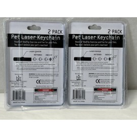 Hitt Cat Laser Pointer Keychain Teaser Flashlight Dog Pet Light 4 Lasers W/ Batteries