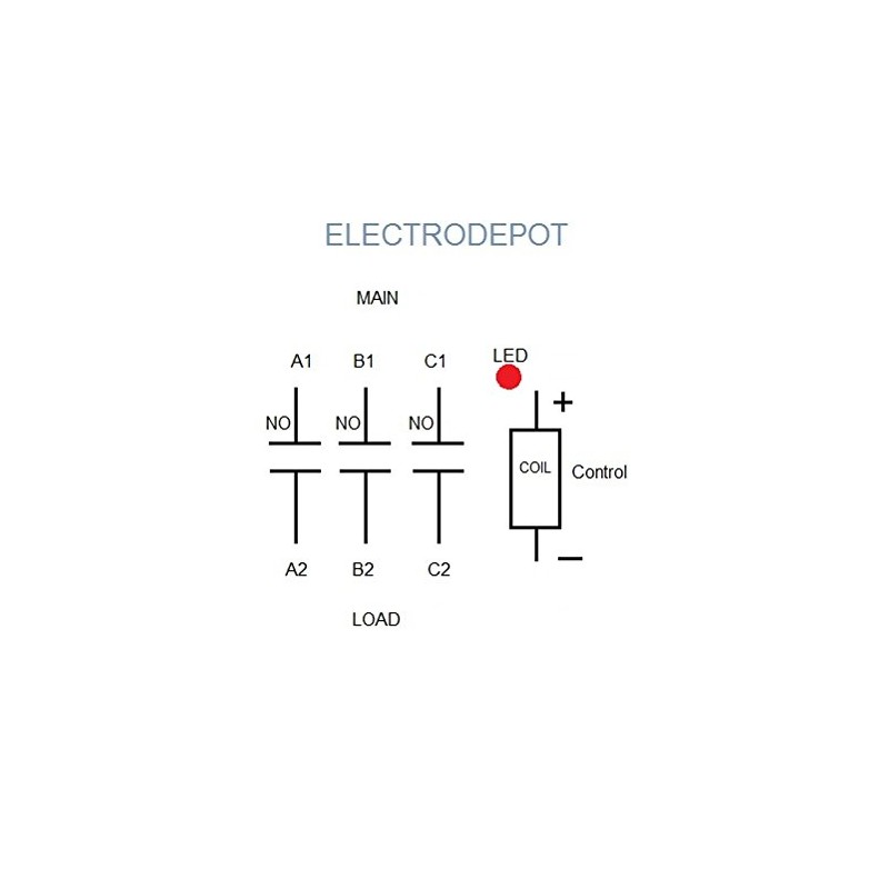 Electrodepot Silent Lighting Contactor 3 Pole, 40Amp, Motor 30A, 30Amp,