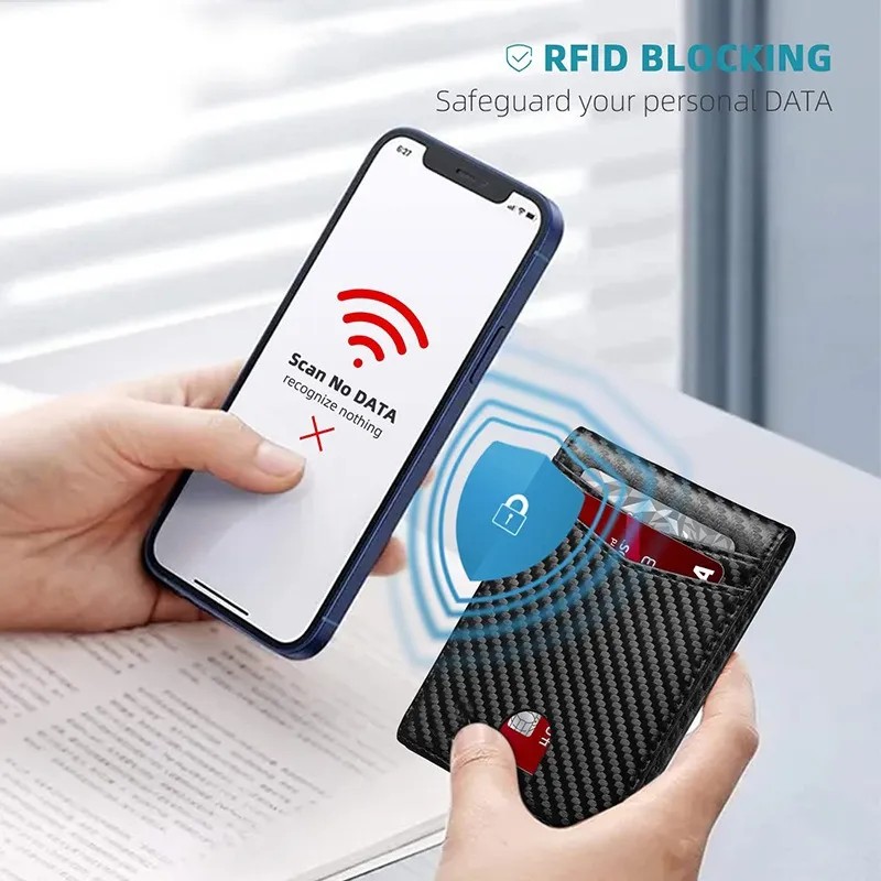Cartera Hombre Minimalista Rfid Bloqueo Con Clip De Billetes