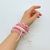 Fablinks Pink Braided Bracelets for Women, Adjustable Bracelets for Teens,