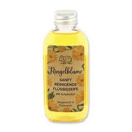 Geschenkset Pflegeset Ringelblume mit 100g Schafmilchseife, 75ml Flüssigseife, 40g Badesalz und einer Badekugel in der Geschenkbox - Wohlfühlzeit aus Schafmilch