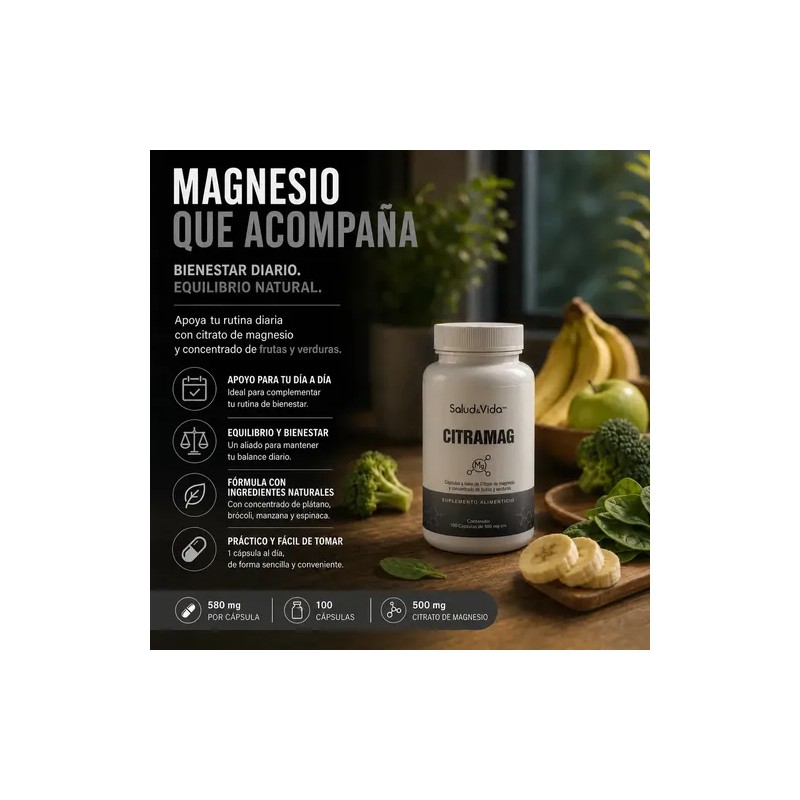 Citrato de Magnesio 100 Cápsulas de 500 mg | Citramag