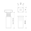 MFV1-AL Furniture Feet, Colour: Aluminium, Square Profile: 40 mm x
