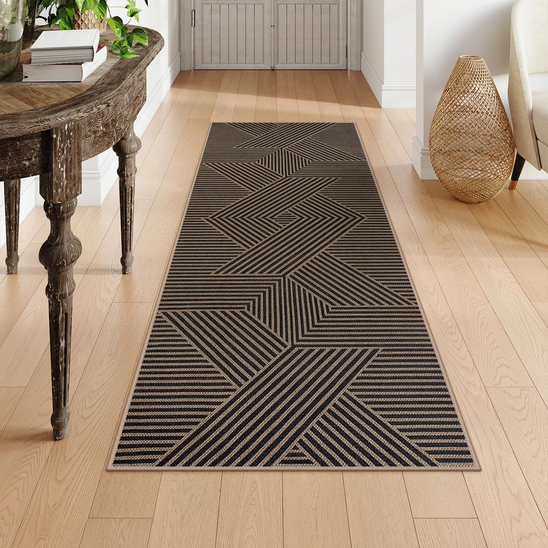 Lahome Modern Geometric Runner Rug, 2x6 Washable Rug Runners for