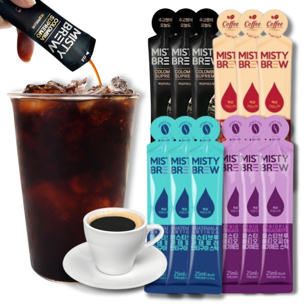 Cold Brew Coffee Concentrate liquid, Single Serve Coffee Sticks, MistyBrew,
