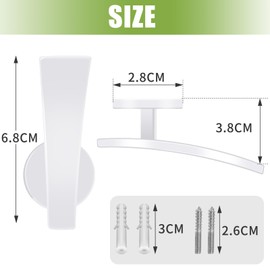 Curtain Tie Back Hooks,2 Pack Metal Curtain Holder Wall Mounted Curtain Tieback Hooks Decorative Modern Drapery Holdbacks, Curtain Holders Tie Backs for Home Bedroom Living Room Decor,White