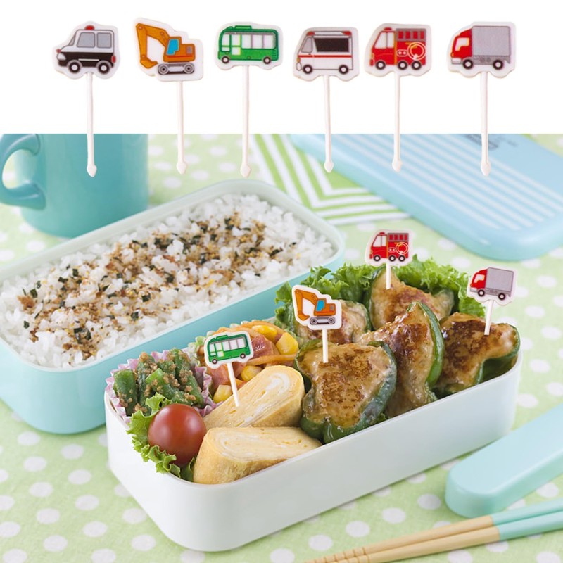 30 Car Fruit Forks, Creative Cartoon Fruit Signs, Children's Bento