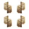4Pcs Antique Brass Visible Hinges, 2" Furniture Cabinet Drawer Double