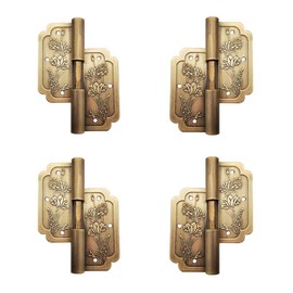 4Pcs Antique Brass Visible Hinges, 2" Furniture Cabinet Drawer Double Door Removable Hinges