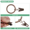 M METERXITY 40-Pack Red Bronze Curtain Rings with Clips, Rustproof