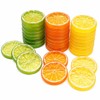 60 Pcs Artificial Lemon Slices Fake Fruit Props Yellow Green
