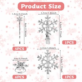AFASOES 13 Pcs Snowflake Hair Clip Set Shiny Rhinestone Alloy Hairpins Christmas Snow Bobby Pins Flower Swirl Hair Pins Snowflake Hair Pins Spiral Barrette Accessories for Dating Wedding Daily Life