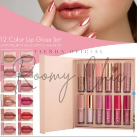 Set De Labiales Líquidos Mate con 12 tonos de Larga Duración