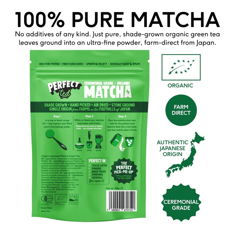 Perfect Ted Matcha Powder | 100g | Ceremonial Grade |