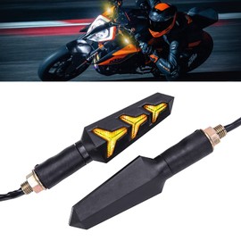 goodfitment - Motorcycle Indicators Flowing LED Turn Signal Lights 12V for Motorbike Scooter Quad Cruiser Off Road and More