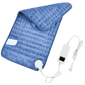 Electric Heating Pad with Automatic Shut-Off, Fast Heating Technology and Overheating Protection, 6 Temperature Levels, Safe Heating Pad with 4 Types of Timer (Dark Blue, 30 x 60 cm)