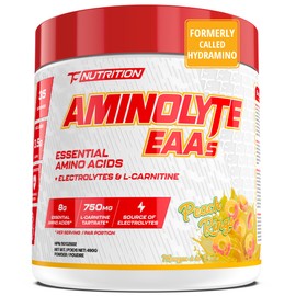 TC Nutrition AminoLyte EAA + BCAA Powder - 35 Servings - Essential Amino Acids Supplement For Max Recovery, Performance, Strength, & Hydration | 7g 2:1:1 BCAAs, 8g EAAs, Electrolytes, Carnitine (Vegan, Peach Rings)