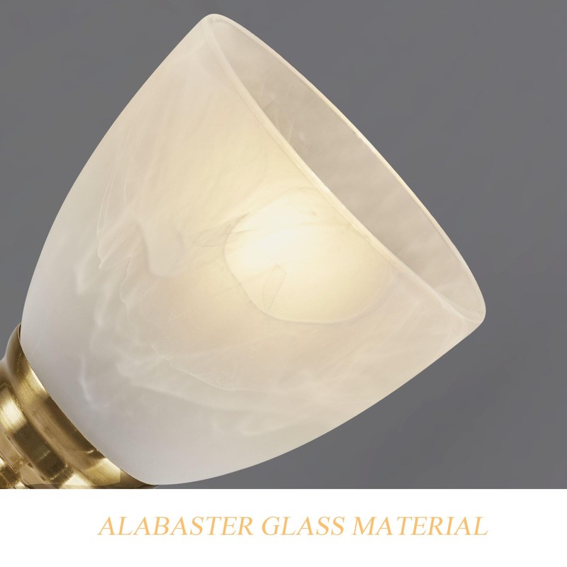 KLOSM 4 Pack Alabaster Glass Lamp Shade Replacement with 1.7"