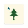 Retro Planet Vinyl Sticker; Maine State Flag Pine Tree &