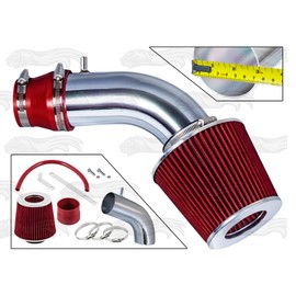 Rtunes Racing Short Ram Air Intake Kit + Filter Combo Compatible For 12-15 Rio / 11-17 Accent 1.6L / 11-17 Veloste Gdi 1.6L Engine / 11-13 Elantra 1.8L (Red)