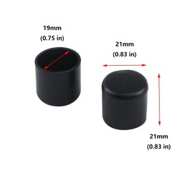 Antrader 32 Pcs Black Plastic Furniture Chair Leg Caps PVC Plastic Feet Protector Pads Furniture Table Covers Round Bottom 0.75 Inches