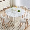 MIPIACE Round Tablecloth Fitted Tablecloth Waterproof Round Table Cloth Wipeable