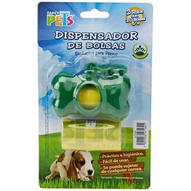 Fancy Pets Dispensador con 40 Bolsas Sanitarias para Perro Porta Bolsas Tipo Llavero para Correa Práctico e Higiénico para Paseo Diario