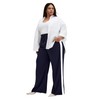 City Chic Women's Plus Size Pant-Lilia, Navy/White Stripe, 18