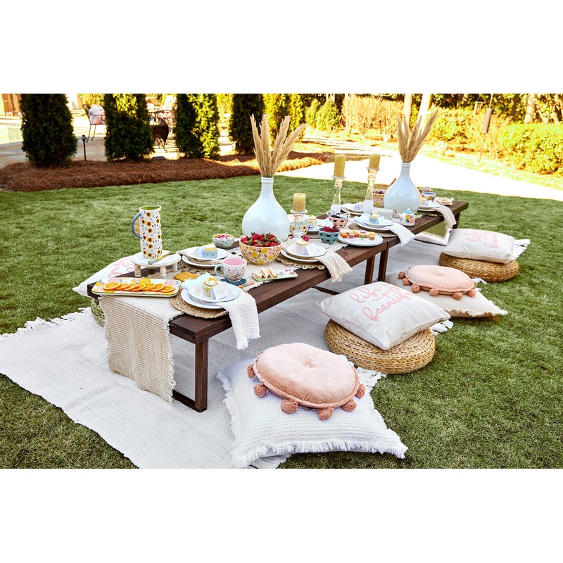 Mud pie Pitcher Set, Floral, pitcher 51 oz | spoon