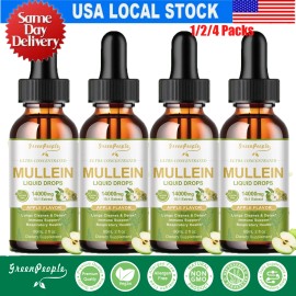 Green People Mullein Drops - Leaf Extract w/ Marshmallow Root Perilla Lung Cleanse Detox - 60ml